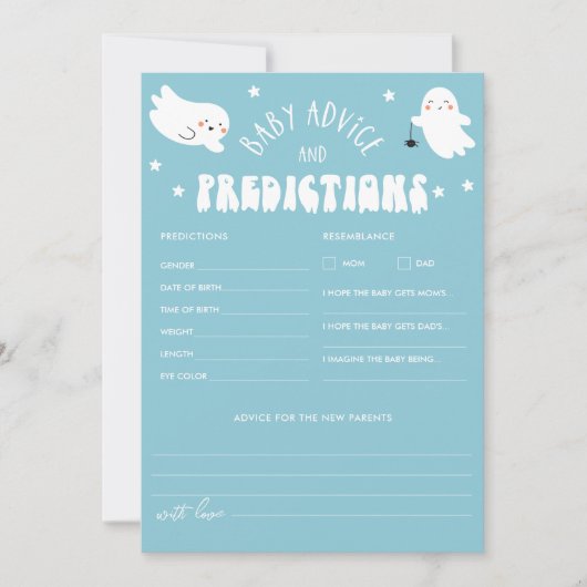 Invitation Kawaii Halloween Baby shower Conseils et prédictio (Devant)