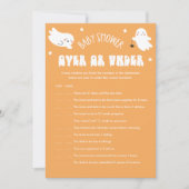 Invitation Kawaii Halloween Plus Ou Moins Baby shower Jeu (Devant)