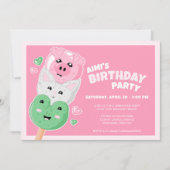 Invitation Kawaii Hanami Dango fête d'anniversaire (Devant)