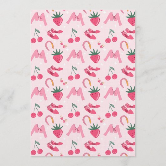 Invitation Kawaii Hand-drawn Girly Things Seamless Pattern (Devant)