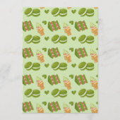 Invitation Kawaii Hand-Drawn Matcha Sweets Seamless Pattern (Devant)