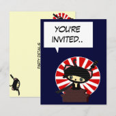invitation kawaii japan ninja (Devant / Derrière)