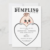 Invitation Kawaii Little Dumpling Dim Sum Baby shower blanc (Devant)