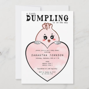Invitation Kawaii Little Dumpling Dim Sum Baby shower rose