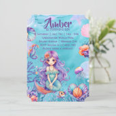 Invitation Kawaii Mermaid (Debout devant)