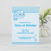 Invitation Kawaii Narwhal (Debout devant)