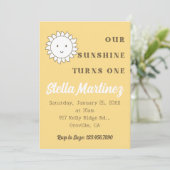 Invitation Kawaii Our Sunshine Girl 1er anniversaire (Debout devant)