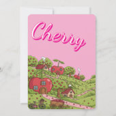 Invitation Kawaii Red Cherry Vibes Cute Girly Aesthetic (Dos)
