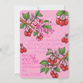Invitation Kawaii Red Cherry Vibes Cute Girly Aesthetic (Devant)