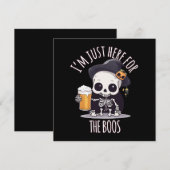 Invitation Kawaii Skeleton Halloween Oktoberfest (Devant / Derrière)