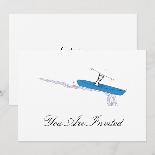 Invitation Kayaker sur l'eau (Devant / Derrière)