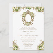 Invitation Kayleigh Vintage Blanc Floral Mariage catholique (Devant)