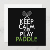 Invitation Keep Calm And Play Paddle (Devant / Derrière)