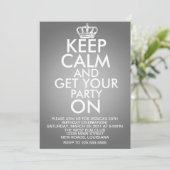 Invitation Keep Calm Birthday (Debout devant)