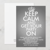 Invitation Keep Calm Birthday (Devant / Derrière)