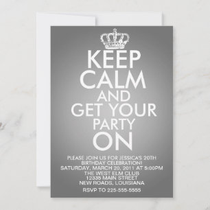 Invitation Keep Calm Birthday