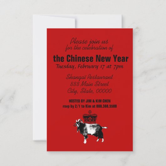 Invitation Keep Calm Celebrate Chinese New Year Goat (Dos)