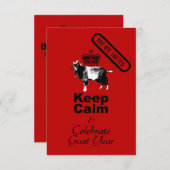 Invitation Keep Calm Celebrate Chinese New Year Goat (Devant / Derrière)