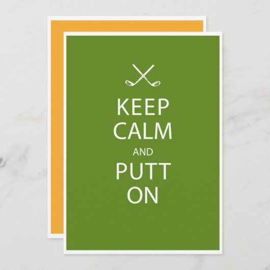 Invitation Keep Calm - Golf 50th Birthday (Devant / Derrière)