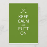 Invitation Keep Calm - Golf 70th Birthday<br><div class="desc">"Keep Calm and Putt On" est un grand slogan pour votre golfeur préféré lors de leur 70ème anniversaire d'invitation. Invitation leurs amis et leur famille pour une série de toasts de célébration. Cette invitation peut être personnalisée. Cliquez simplement sur le bouton customiser ! Voir ci-dessous pour plus d'infos sur la...</div>