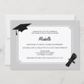 Invitation Keepsaké 3 Photo Modern Text Overlay Graduation (Dos)