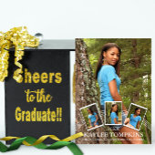 Invitation Keepsaké 4 Photo Moderne Graduation