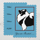 Invitation Keeshond Graphics - Cute Original Chig Art (Devant / Derrière)