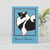 Invitation Keeshond Graphics - Cute Original Chig Art (Debout devant)