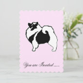 Invitation Keeshond Graphics - Cute Original Chig Art (Debout devant)