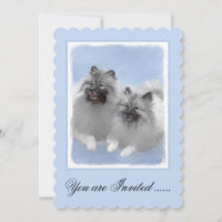 Keeshond Paire de Kees Peinture Art animal origina