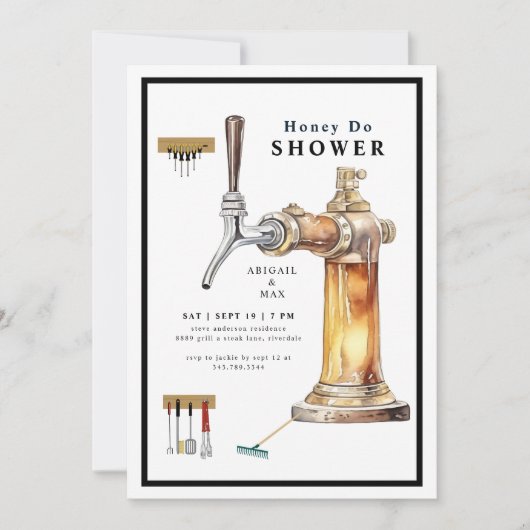 Invitation Keg Honey Do Couples Wedding shower II (Devant)