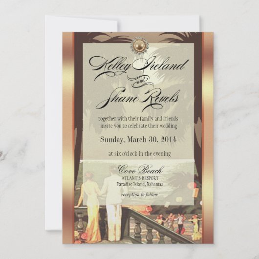 Invitation Kelley Champagne Ivory Metallic ICE (Devant)