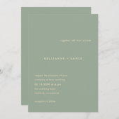 Invitation Kellianne Sage Green Mariage moderne (Devant / Derrière)