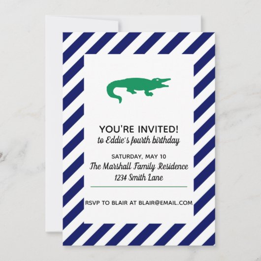 Invitation Kelly Green Alligator (Devant)