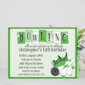 Invitation Kelly Green Bowling Totalement Rétro Fête d'annive (Debout devant)