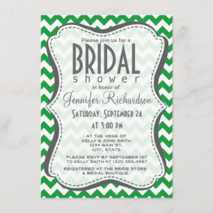 Invitation Kelly Green Chevron