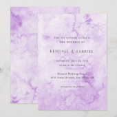 Invitation Kendall Purple Aquarelle Mariage élégant (Devant / Derrière)