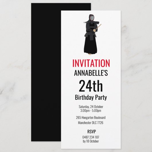 Invitation Kendo (Devant / Derrière)