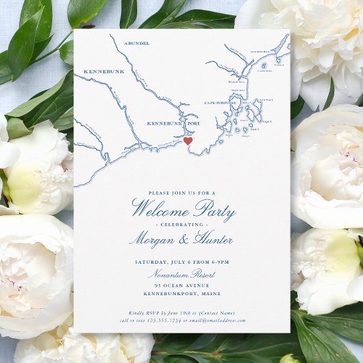 Invitation Kennebunkport Maine Élégante soirée de bienvenue d