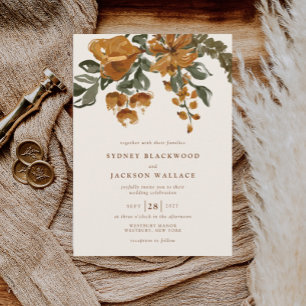 Invitation KENNEDY Aquarelle Mariage de automne Floral