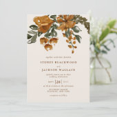 Invitation KENNEDY Aquarelle Mariage de automne Floral (Debout devant)