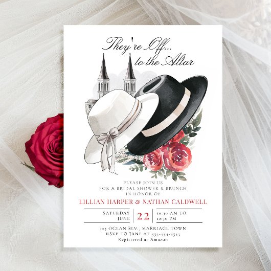 Invitation Kentucky Derby Mariage Roses de Fête des mariées