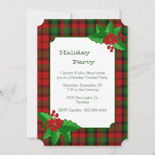 Invitation Kerr Clan Tartan Plaid Fête de Noël personnalisée