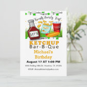 Invitation Ketchup BBQ Funny Anniversaire (Debout devant)