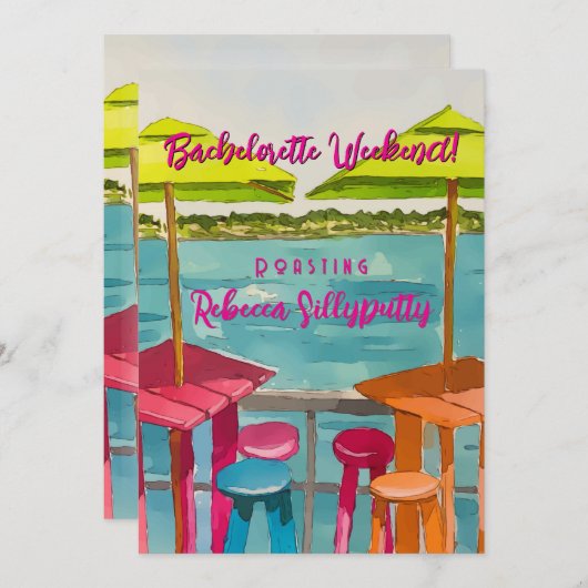 Invitation Key West Vibes Bachelorette Week-end (Devant / Derrière)