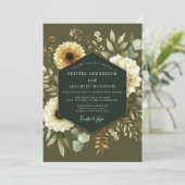 Invitation Khaki Cream Botanical Wedding (Debout devant)