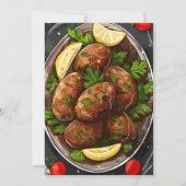 Invitation Kibbeh Méditerranéen Délice Arabe Alimentation épi (Devant)