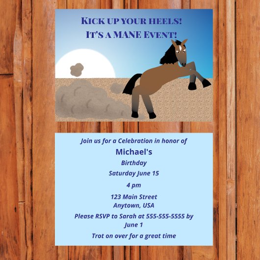 Invitation Kick up your heels, it's a mane event