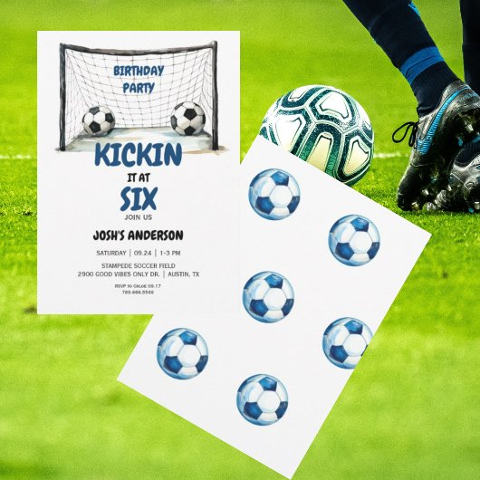 Invitation Kickin it at Six 6th Soccer Anniversaire Party II