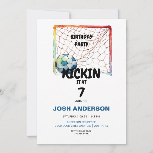 Invitation Kickin it Soccer Anniversaire (Devant)